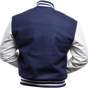 Mens Royal Blue And White Varsity Jacket