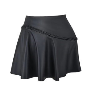 Black Leather Mini Skirt For Women