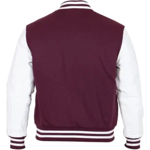 Men’s Maroon and White Varsity Jacket