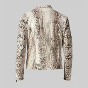 Andrew Tate Leather Snake Pattern Biker Jacket