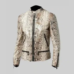 Andrew Tate Leather Snake Pattern Biker Jacket