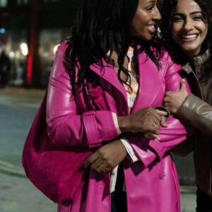 Helen Curfew Tv Series Pink Leather Coat