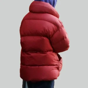 Emily Ratajkowski Red Puffer Jacket