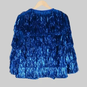 Eras Tour Taylor Swift Blue Tinsel Fringe Jacket