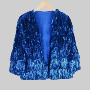 Eras Tour Taylor Swift Blue Tinsel Fringe Jacket