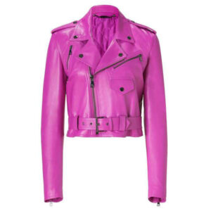 Jessica Alba Pink Leather Jacket