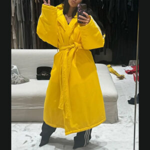 Kim Kardashian Yellow Long Coat