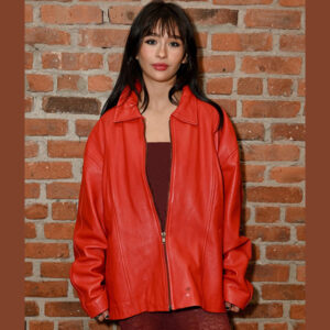 Malina Weissman Masters of the Air Red Leather Jacket