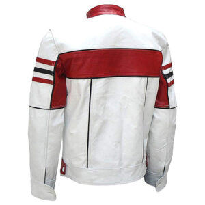 Men’s Red & White Cafe Racer Jacket