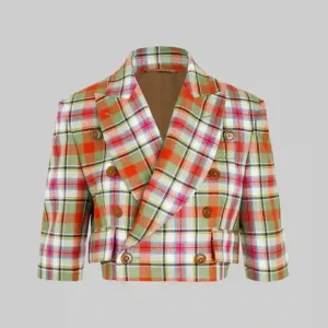 Taylor Swift Cropped Plaid Blazer