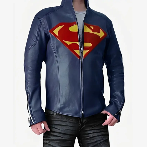 Superman Man Of Steel Blue Leather Jacket