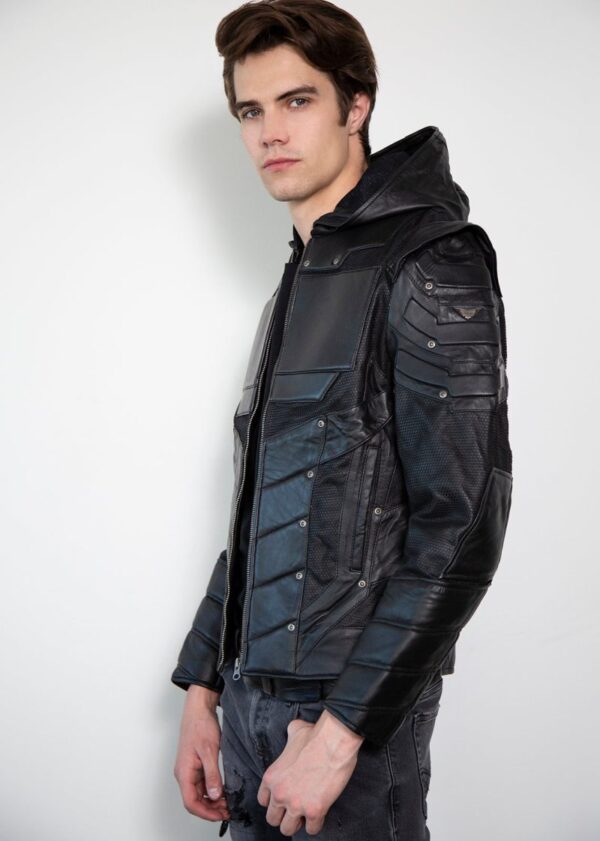 Mens Blackout Armor Leather Jacket