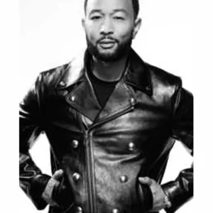 John Legend The Voice S27 Black Belted Biker Jacket