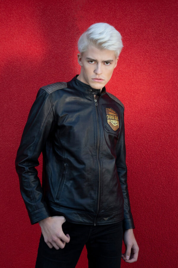Mens Judge Dredd Black Leather Jacket