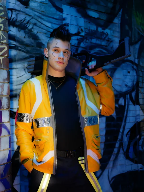 David Martinez Inspired Yellow Cosplay Leather Jacket