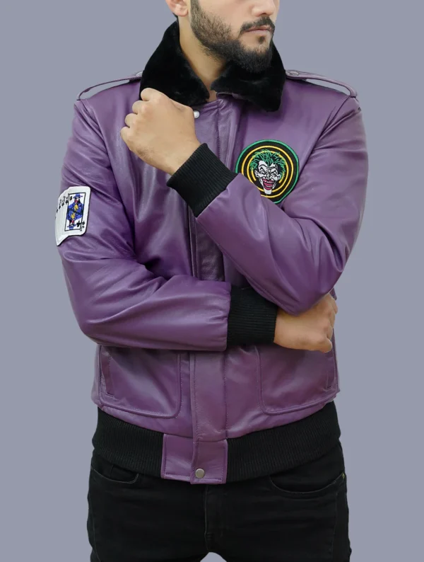 Men Goon Clown Prince Of Crime Bomber Leather Jacket
