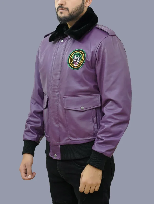 Men Goon Clown Prince Of Crime Bomber Leather Jacket