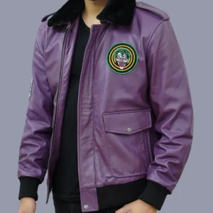 Men Goon Clown Prince Of Crime Bomber Leather Jacket