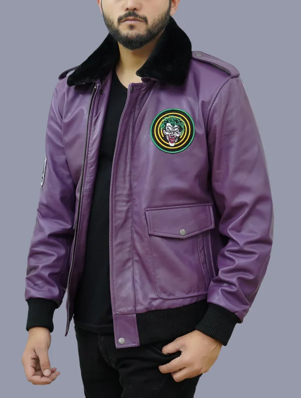 Men Goon Clown Prince Of Crime Bomber Leather Jacket