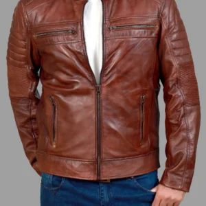 Cafe Racer Brown Leather Jacket For Men | Cafe Racer Biker Jacket For Men