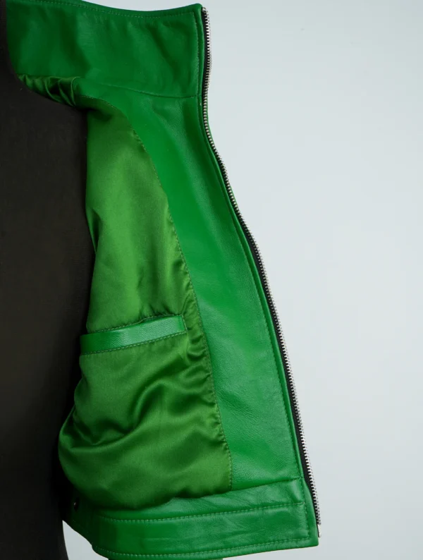Blue Mary Fatal Fury- KOF Inspired Green Cosplay Leather Jacket
