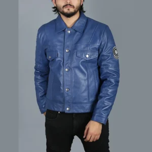Mens Capsule Corp Blue Leather Jacket