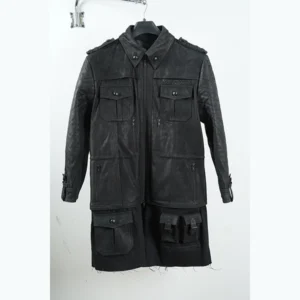 Handmade FF XV Noctis Lucis Black Cosplay Costume Leather Jacket