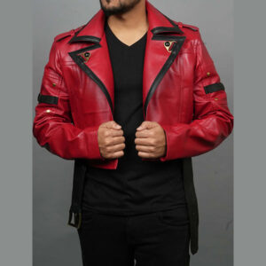 Handmade Guilty Gear Strive Inspired Cosplay Leather Jacket | Sol Badguy Costume Jacket