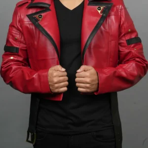 Handmade Guilty Gear Strive Inspired Cosplay Leather Jacket | Sol Badguy Costume Jacket