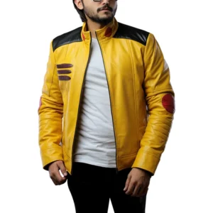 Mens Detective Costume Yellow Leather Jacket