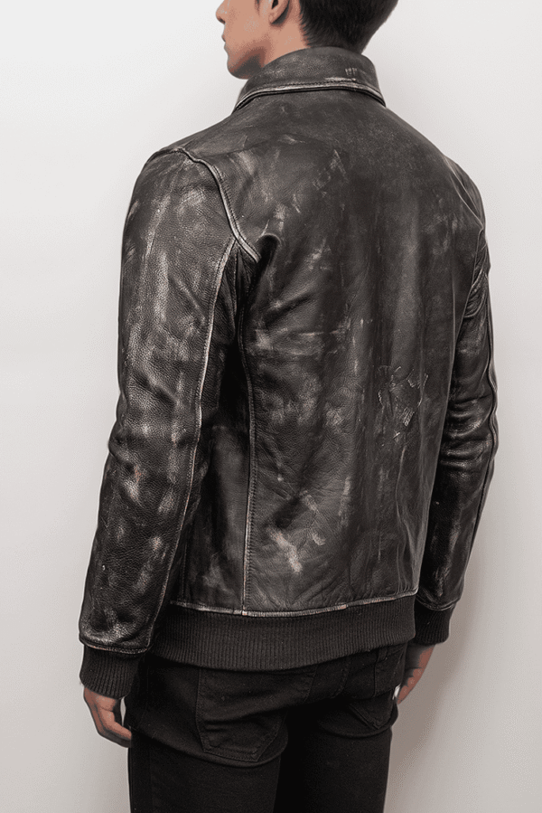 Men’s Distressed Vintage Bomber Leather Jacket