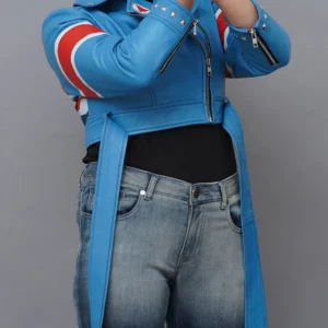Cammy Inspired UK Flag Cropped Costume Leather Jacket