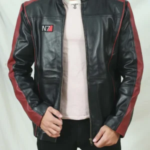 Mens Mass Effect Motorcycle Inspired Leather Jacket