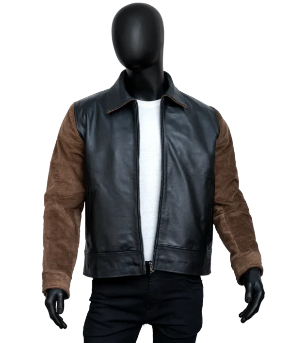 Men’s Black Genuine Leather Bomber Jacket