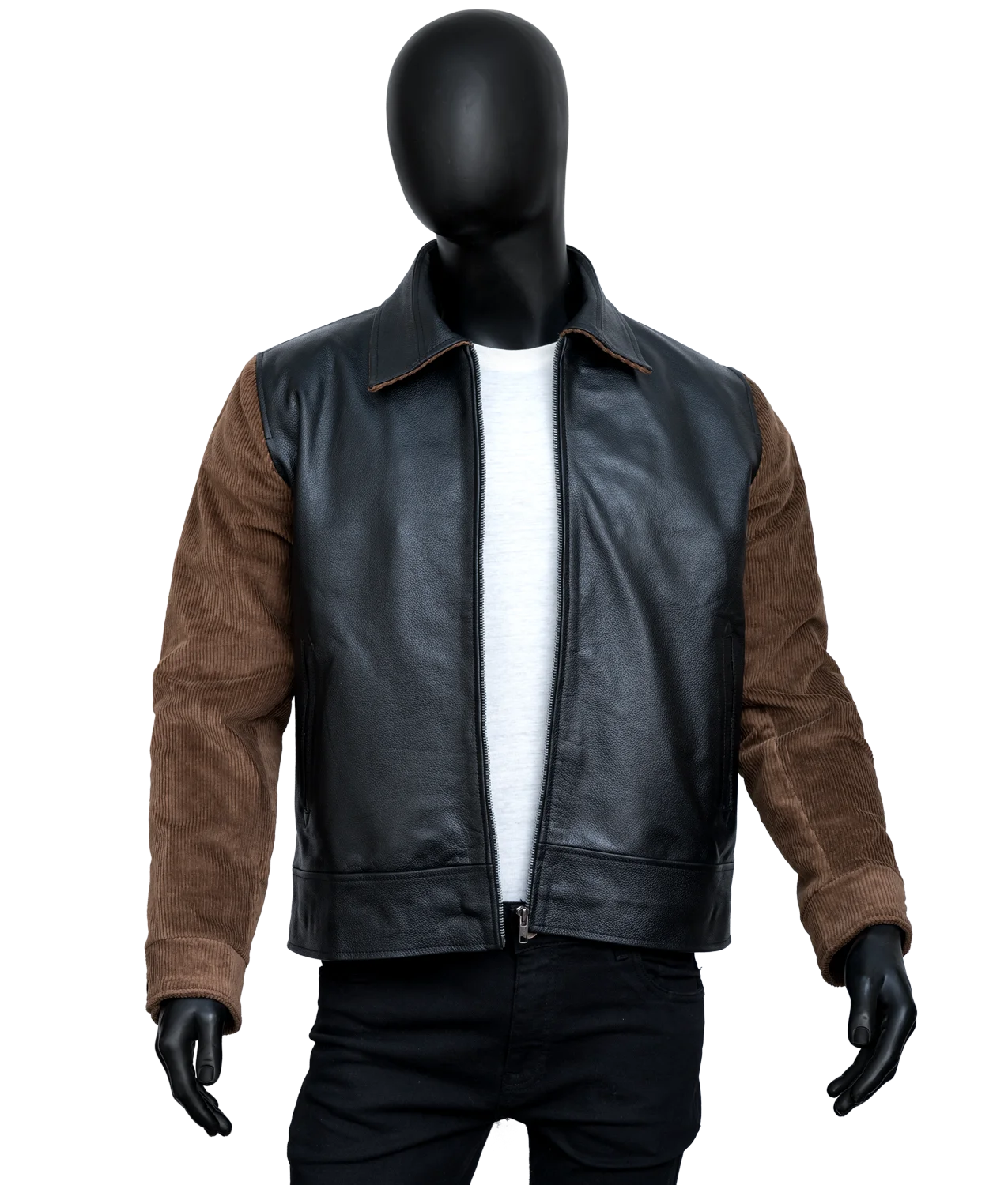 Men’s Black Genuine Leather Bomber Jacket
