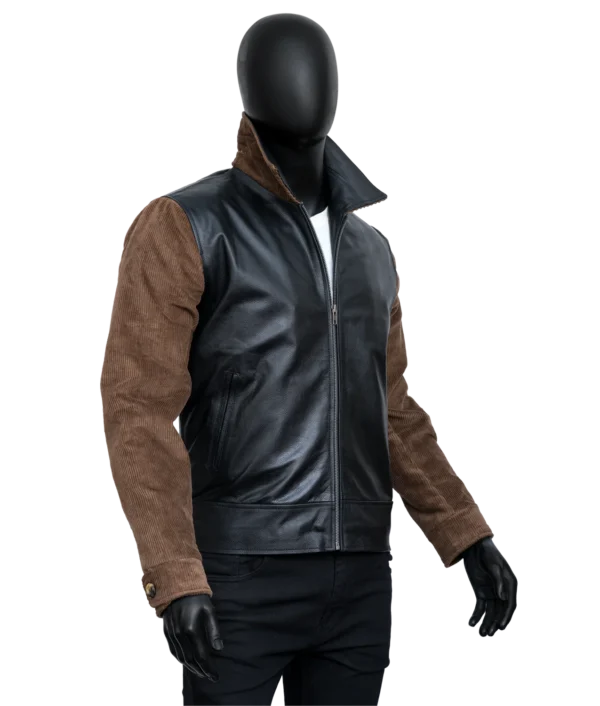 Men’s Black Genuine Leather Bomber Jacket