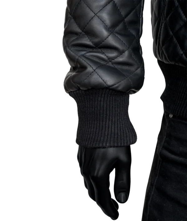 Men’s Black Diamond Quilted Leather Jacket