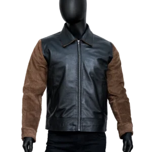 Men’s Black Genuine Leather Bomber Jacket