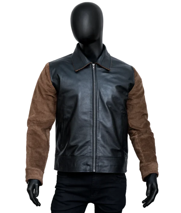 Men’s Black Genuine Leather Bomber Jacket