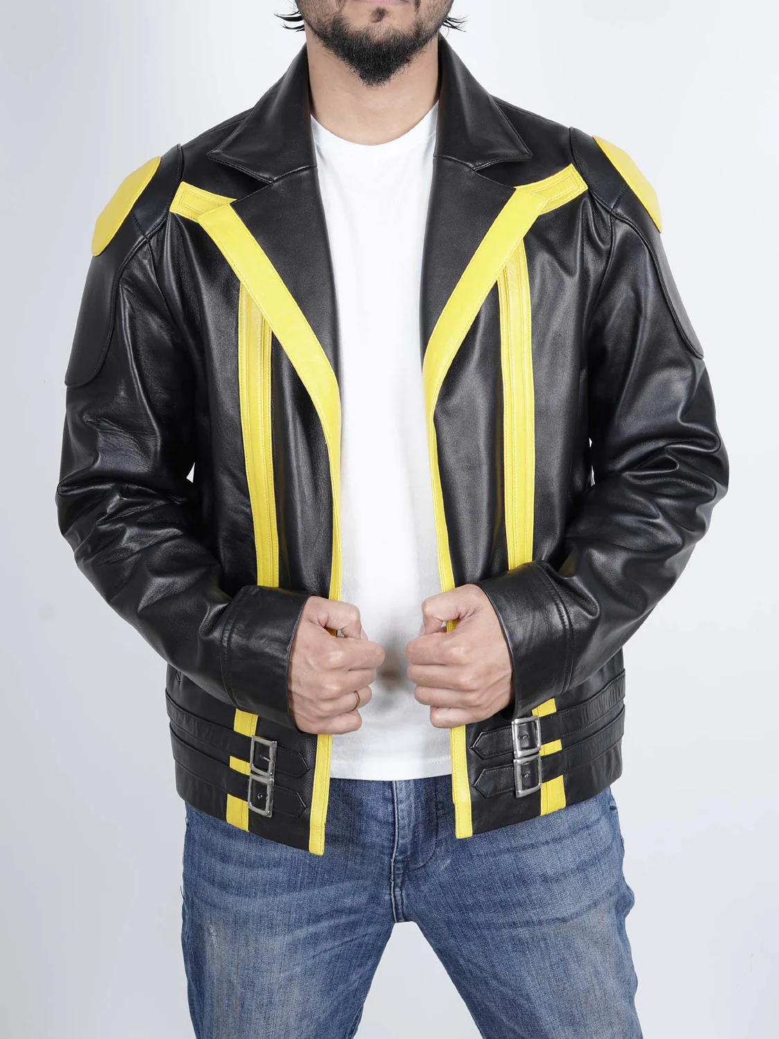 Mens Poke Spark Yellow Team Leader Jacket Anime Costume Cosplay Outfit