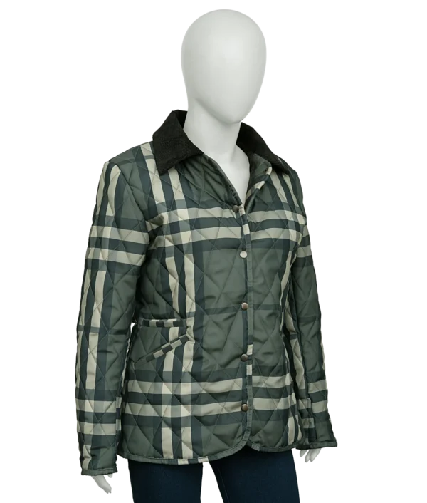 Women’s Quilted Green Checked Jacket
