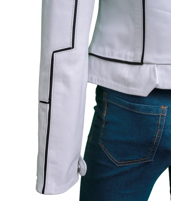 Women’s Space X White Leather Jacket