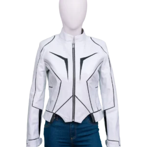 Women’s Space X White Leather Jacket