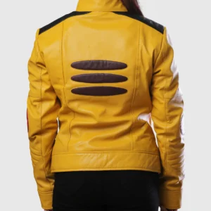 Womens Inspired Yellow Leather Jacket