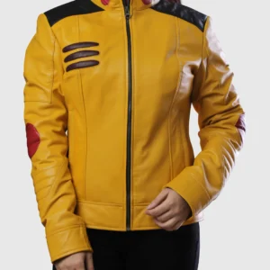 Womens Inspired Yellow Leather Jacket