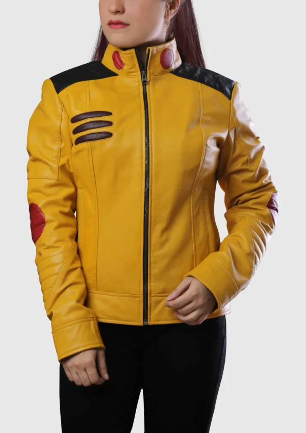 Womens Inspired Yellow Leather Jacket