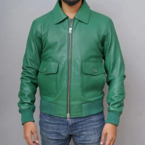 American Forces G1 Flight Green Bomber Leather Jacket