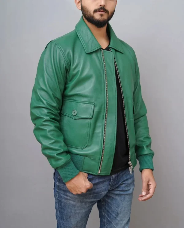 American Forces G1 Flight Green Bomber Leather Jacket