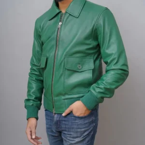 American Forces G1 Flight Green Bomber Leather Jacket