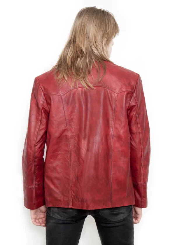Tyler Durden Fight Club Red Leather Jacket
